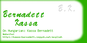 bernadett kassa business card